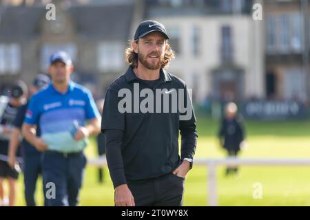 St Andrews, Écosse. 9 octobre 2023. L'Anglais Tommy Fleetwood après avoir terminé sa 3e et dernière manche du raccourci Alfred Dunhill Links Championship 2023. Crédit : Tim Gray/Alamy Live News Banque D'Images