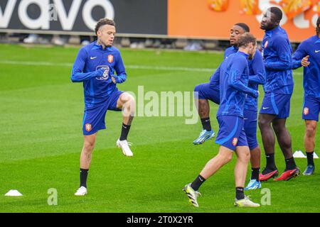 Zeist, pays-Bas. 09 octobre 2023. ZEIST, PAYS-BAS - OCTOBRE 9 : Quilindschy Hartman des pays-Bas lors d'une session d'entraînement de l'équipe de football masculine des pays-Bas sur le campus KNVB le 9 octobre 2023 à Zeist, pays-Bas (photo de Rene Nijhuis/Orange Pictures) crédit : Orange pics BV/Alamy Live News Banque D'Images