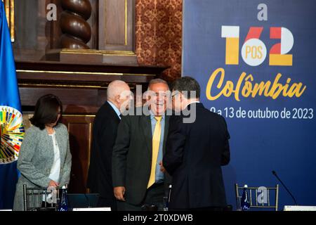 Bogota, Colombie. 09 octobre 2023. Jaime Enrique Rodriguez, président du conseil d'Etat de Colombie lors de l'installation de la session 162 de la Cour interaméricaine des droits de l'homme (CIDH) à Bogota, Colombie, le 9 octobre 2023. La Cour examinera les cas du Chili, du Guatemala et du Brésil. Photo : CHEPA Beltran/long Visual Press crédit : long Visual Press/Alamy Live News Banque D'Images