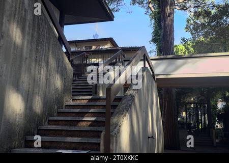 Escalier en béton à l'extérieur d'un bâtiment Banque D'Images