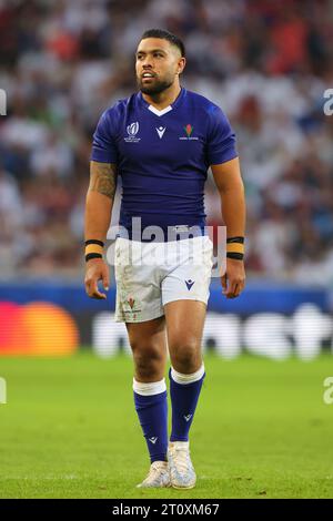 Lille, France. 7 octobre 2023. Duncan Pai'aua de Samoa lors du match de la coupe du monde de rugby 2023 au Stade Pierre Mauroy, Lille. Le crédit photo devrait être : Paul Thomas/Sportimage crédit : Sportimage Ltd/Alamy Live News Banque D'Images