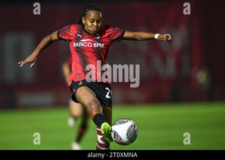 Milan, Italie. 07 octobre 2023. Milan, Italie, 07.10.23 Emelne Laurent (24 AC Milan) lors du match féminin de Serie A entre l'AC Milan et la Juventus FC au Vismara Sports Center à Milan, Italia Soccer (Cristiano Mazzi/SPP) crédit : SPP Sport Press photo. /Alamy Live News Banque D'Images