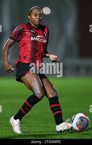 Milan, Italie. 07 octobre 2023. Milano, Italia, 07.10.23 Allyson Swaby (13 AC Milan) lors du match féminin Serie A entre l'AC Milan et la Juventus FC au Vismara Sports Center à Milan, Italia Soccer (Cristiano Mazzi/SPP) crédit : SPP Sport Press photo. /Alamy Live News Banque D'Images