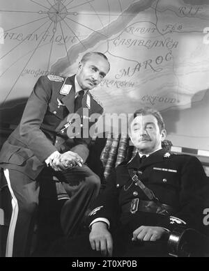 CONRAD VEIDT et CLAUDE RAINS Publicité Portrait pour CASABLANCA 1942 réalisateur MICHAEL CURTIZ Music MAX STEINERProducteur HAL WALLIS Warner Brothers Banque D'Images