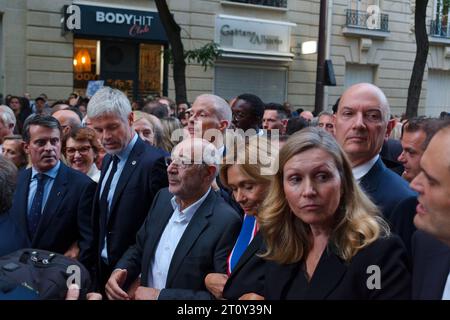 Les parisiens solidaires avec Israël ont marché entre la place victor Hugo et celle du Trocadéro.de nombreux politiciens se trouve dans le cortège Banque D'Images