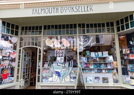 Falmouth libraires librairie shop sur Church Street dans le centre-ville de Falmouth, Cornouailles, Angleterre, Royaume-Uni, 2023 Banque D'Images