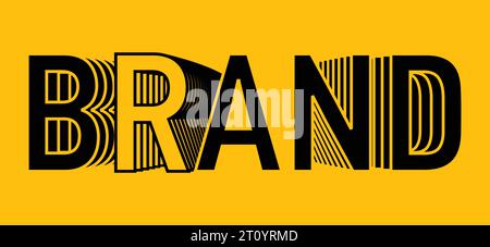 typographie d'effet isométrique de style de texte de marque sur un fond de couleur jaune Illustration de Vecteur