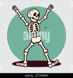 Ce vecteur représente une danse squelette vibrante, créant une illustration dynamique et énergique. Illustration de Vecteur