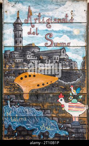 Matera, Italie - 20 septembre 2019 : enseignes originales pour les cafés et restaurants à Sassi di Matera, Matera. Basilicate, Italie Banque D'Images