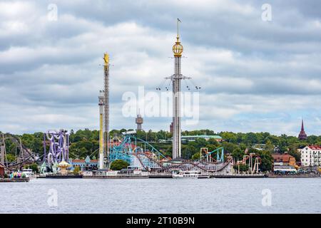 Gröna Lund vu de Södermalm Banque D'Images