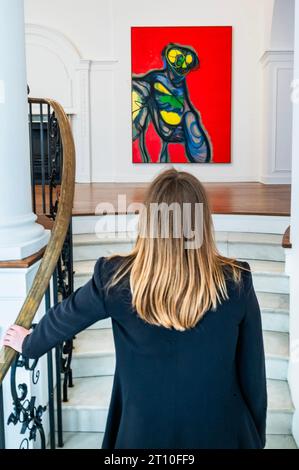 Londres, Royaume-Uni. 10 octobre 2023. Gefühlter Affe, 2023 - Daniel Richter, stupeur, se produit du 10 octobre au 1 décembre 2023 au Thaddaeus Ropac, Londres. Crédit : Guy Bell/Alamy Live News Banque D'Images