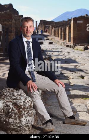 Italie, Pompéi, près de Naples, Gabriel Zuchtriegel, Directeur du Parc archéologique de Pompéi photo © Sandro Michahelles/Sintesi/Alamy stock photo Banque D'Images