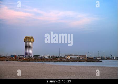 Vue du paysage de la Tour du port islamique de Jeddah, Arabie Saoudite Banque D'Images