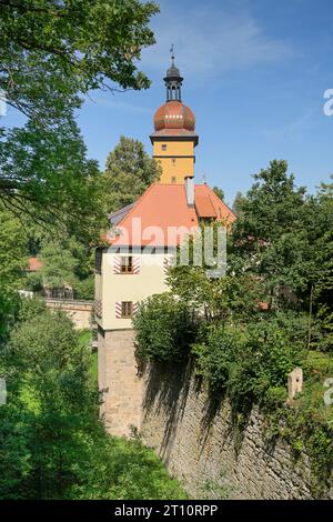 Segringer Tor, Turm, Stadtmauer, Oberer Mauerweg, Altstadt, Dinkelsbühl, Franken, Bayern, Deutschland Banque D'Images