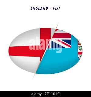 Compétition de rugby Angleterre vs Fidji. Rugby contre icône pour les quarts de finale. Illustration vectorielle. Illustration de Vecteur
