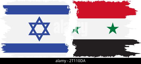 Syrie et Israël grunge drapeaux connexion, vecteur Illustration de Vecteur