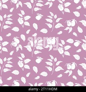 briar Seamless motif branche Rosehip avec des fruits et des feuilles sur fond rose. Vector Illustration dessiné à la main pour papier peint, design, textile Illustration de Vecteur