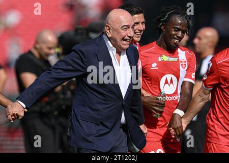 Monza, Italie. 08 octobre 2023. U-Power Stadium, 08.10.23 Adriano Galliani Chef de l'AC Monza après le match de Serie A entre l'AC Monza et l'US Salernitana au U-Power Stadium de Monza, Italia Soccer (Cristiano Mazzi/SPP) crédit : SPP Sport Press photo. /Alamy Live News Banque D'Images