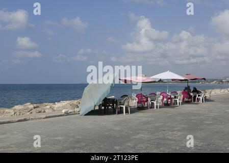 Sour Tyr Tyr, Liban. 10 octobre 2023. Un plan de la plage de Tyr (Sour), Sud Liban, octobre 10 2023. (Photo Elisa Gestri/Sipa USA) crédit : SIPA USA/Alamy Live News Banque D'Images