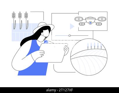 Les drones d'imagerie aérienne ont isolé des illustrations vectorielles de dessins animés. Illustration de Vecteur