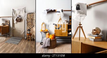 Collage de pièce lumineuse décorée pour Halloween Banque D'Images