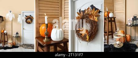 Collage de chambre décorée pour Halloween Banque D'Images