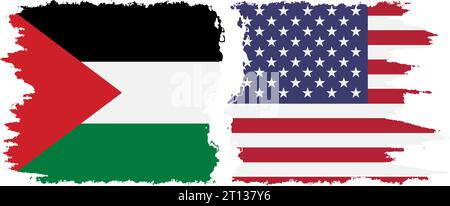 Les États-Unis et la Palestine grunge drapeaux connexion, vecteur Illustration de Vecteur