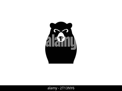 Incroyable style minimal style asiatique Black Bear icône design d'illustration Illustration de Vecteur