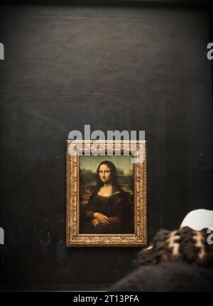 Peinture de Mona Lisa, musée du Louvre, Paris, France. Peinture de galerie du Louvre. Banque D'Images