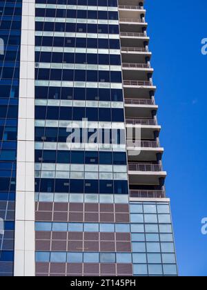 Photo abstraite en gros plan d'un bâtiment moderne au Cap. Banque D'Images