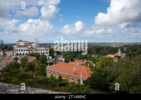 Palais national à Sintra, Portugal.Sintra est une ville et une municipalité dans la région du Grand Lisbonne au Portugal, Une destination touristique majeure célèbre pour Banque D'Images