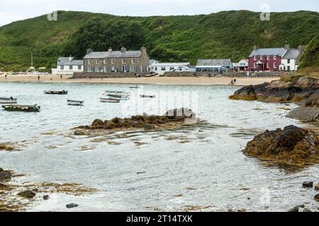 Porthdinllaen parfois appelé Porth Dinllaen est un petit village côtier sur la péninsule de Llyn Banque D'Images