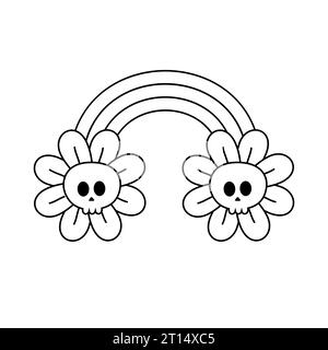 Vecteur groovy halloween arc-en-ciel Illustration de Vecteur