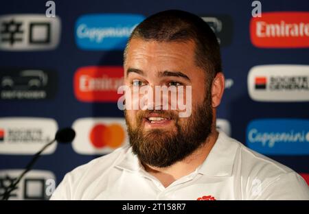 L'entraîneur de Scrum de l'Angleterre Tom Harrison lors d'une conférence de presse au Conservatoire Darius Milhaud à Aix-en-Provence, France. Date de la photo : mercredi 11 octobre 2023. Banque D'Images