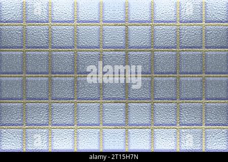 Bloc de verre Blue Golden Square 3D pour fenêtre en verre ou porte en verre Banque D'Images