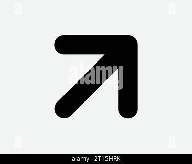 Flèche en haut à droite icône pointeur point position de navigation Direction entrée entrer Noir blanc forme ligne Contour panneau routier symbole de trafic EPS Vector Illustration de Vecteur