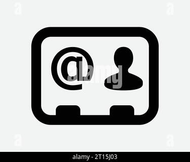 Carte de contact icône personne travailleur badge ID identification Pass Tag information sécurité accès Noir blanc forme contour signe symbole EPS Vector Illustration de Vecteur