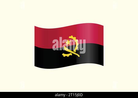 Drapeau vectoriel de l'Angola avec des symboles nationaux Illustration de Vecteur