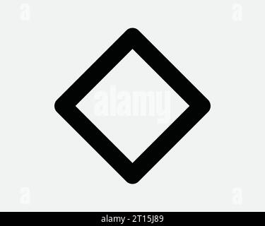 Diamond Shape Icon Gem Crystal Rich Royal Design Precious Carat Luxury Card Poker Casino Game Fashion Black White Line Outline Sign Symbol EPS Vector Illustration de Vecteur