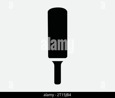 Cricket Bat Icon Game Play compétition Tournoi équipement sportif Sport Sports boule en bois Noir blanc forme ligne Outline signe symbole EPS Vector Illustration de Vecteur