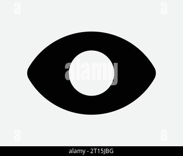 Yeux icône Voir Sight Vision Eyeball Voir CCTV Spy objectif cible montre regarder optique vue Noir blanc forme ligne Outline symbole EPS Vector Illustration de Vecteur