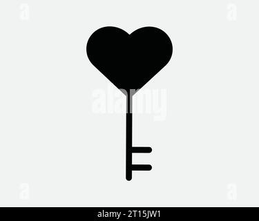 Cœur clé icône signe symbole EPS Vector Love Shape Lock sécurité sécurité Illustration image Graphic Illustration de Vecteur