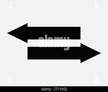 Gauche droite icône de la flèche d'échange 2 pointeur à deux points Direction connexion connecter commutateur de transfert permuter ligne noire contour forme signe symbole EPS vecteur Illustration de Vecteur