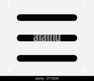 Hamburger Menu Line trois lignes 3 Web navigation App UX UI UXUI plus liste application utilisateur site barre icône Noir blanc contour forme signe vecteur de symbole Illustration de Vecteur