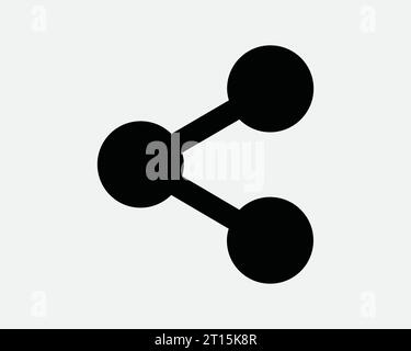 Partager icône partage Split Node social Web Forward bouton distribuer App Comminucate Technology Noir blanc contour ligne forme signe symbole EPS Vector Illustration de Vecteur