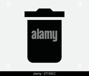 TrashCan Icon Dustbin Dust Bin Corbeille Supprimer Supprimer éliminer jeter poubelle corbeille Noir blanc forme ligne Outline Sign symbole EPS Vector Illustration de Vecteur