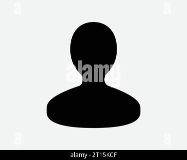 Icône utilisateur personne Homme profil de membre Avatar social tête humaine visage Silhouette Homme Homme Garçon Noir blanc forme Outline signe symbole EPS Vector Illustration de Vecteur