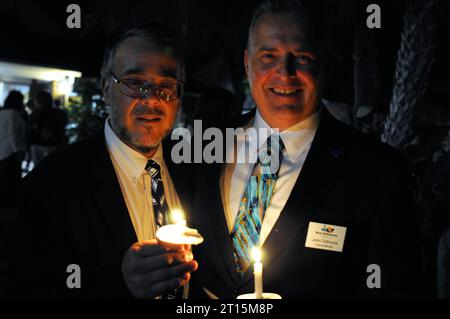 Melbourne, Comté de Brevard, Floride, États-Unis. 10 octobre 2023 Temple Beth Sholom a tenu un «rassemblement de prière pour Israël» dans un rassemblement interreligieux ce soir. Crédit photo : Julian Leek/Alamy Live News Banque D'Images