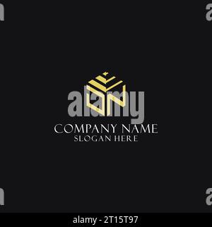 Monogramme initial JN avec logo de forme hexagonale, inspiration de conception de logo géométrique créatif Illustration de Vecteur