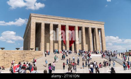 Ankara, Turquie - 30 août 2019 : visite d'Anitkabir, mausolée du dirigeant turc Ataturk. Anitkabir est un grand monument pour Ataturk, qui a commencé Banque D'Images